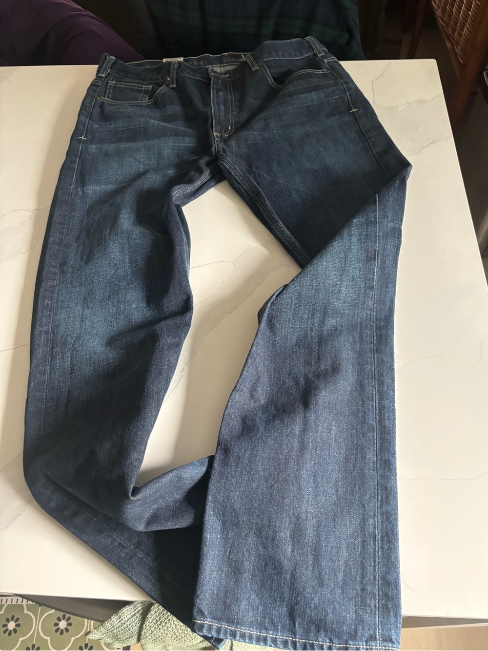 Carhartt Men's Bootcut Jeans - Dark Blue Denim